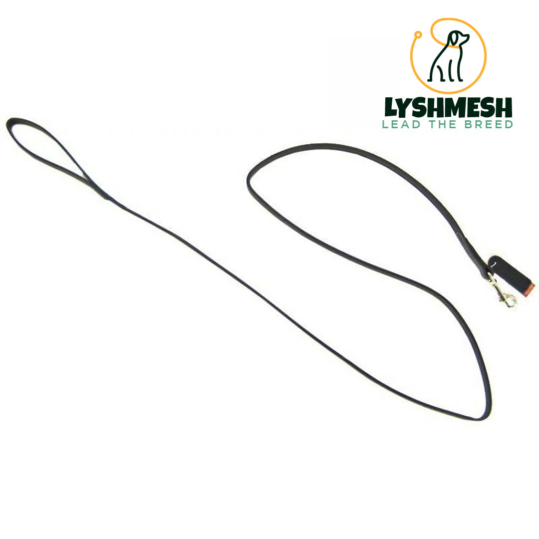 Lyshmesh - Leather Lead - 6' Long - Black - 6' Long x 3/8" Wide