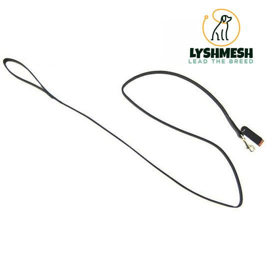 Lyshmesh - Leather Lead - 6' Long - Black - 6' Long x 3/8" Wide