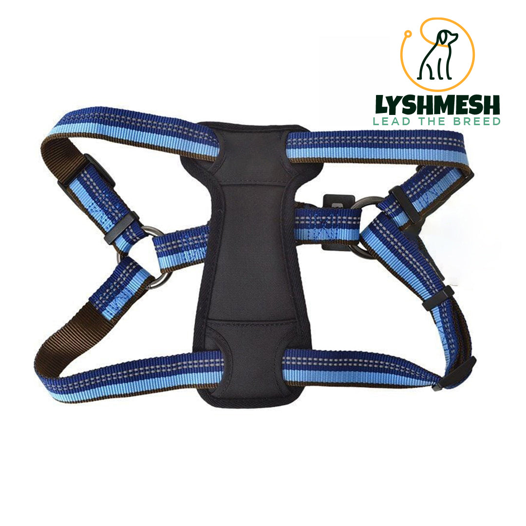 Lyshmesh - Reflective Adjustable Padded Dog Harness - Fits 20"-30" Girth