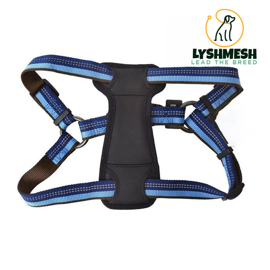 Lyshmesh - Reflective Adjustable Padded Dog Harness - Fits 20"-30" Girth